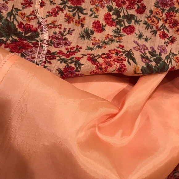 🍂 Additions | Peach Colored Floral Midi Skirt - Picture 4 of 4